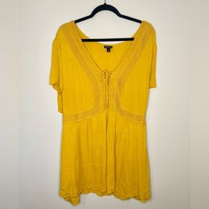 Torrid Mustard Tunic Top with cute Empire waist detailing
